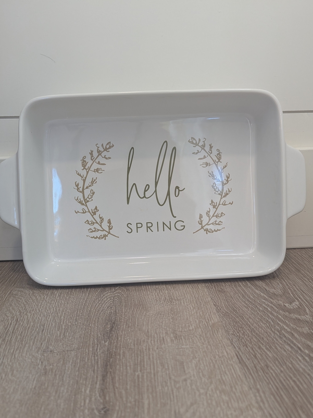 "Hello Spring" Ceramic Serving Dish